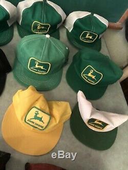 14 Vintage Snapback Trucker Hat Cap Farm JOHN DEERE Tractor Mesh