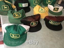 14 Vintage Snapback Trucker Hat Cap Farm JOHN DEERE Tractor Mesh