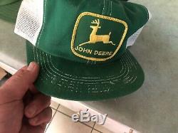 14 Vintage Snapback Trucker Hat Cap Farm JOHN DEERE Tractor Mesh