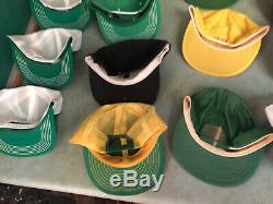 14 Vintage Snapback Trucker Hat Cap Farm JOHN DEERE Tractor Mesh