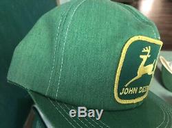 14 Vintage Snapback Trucker Hat Cap Farm JOHN DEERE Tractor Mesh