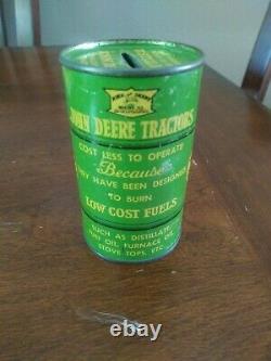 1937 John Deere 100th Anniversary Centennial Oil Can Coin Bank VERY RARE