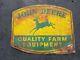 1950s John Deere Quality Farm Equipment 2 Sided Sign Dealer Tractor Vintage Old