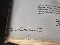 1977 John Deere 4440 Tractor Technical Man TM-1182 Repair Workshop Binder