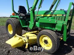 1998 John Deere 955 Tractor, JD 70A Loader, 72in Belly Mower, NICE