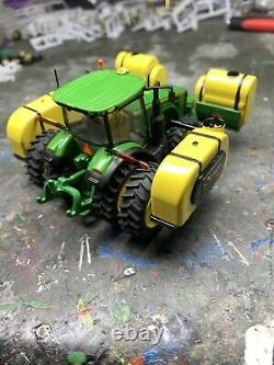 1/64 Custom John Deere 8400R Tractor With Front & Side Saddle Tanks Farm Toy