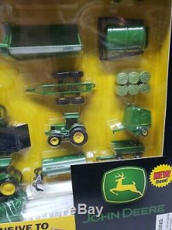 1/64 John Deere Farm Toy Playset Machine Shed 8520T 6420 Tractor Dodge Ram Truck