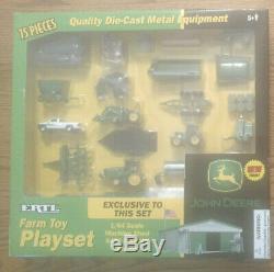 2002 Ertl Farm Country Toy John Deere 75 PC Machine Shed Tractors Pickup + NEW