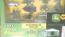 2002 Ertl Farm Country Toy John Deere 75 PC Machine Shed Tractors Pickup + NEW