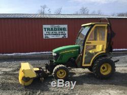 2012 John Deere 2320 4x4 Hydro Compact Tractor with Cab & Front Broom Only 600Hrs