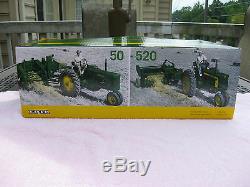 2 John Deere 116 Scale Ertl Die Cast Metal Model Tractors 50 & 520 New In Box