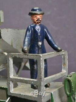 Antique Vtg Vindex Cast Iron John Deere Combine Tractor Toy Original Paint