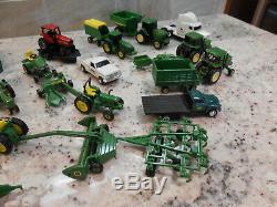 BIG LOT 37 Pieces 1/64 ERTL Diecast John Deere Tractors, Trucks, Farm Implements
