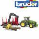 Bruder John Deere 7930 Tractor & Tree Forestry Trailer Kids Toy Model Scale 116