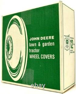 Chrome John Deere Hub Caps Wheel Covers Baby Moons 12 Rim Cap JD Lawn Tractor