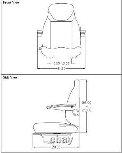 Fits John Deere Tractor Seat Assembly Fits Various Models Brown Cloth