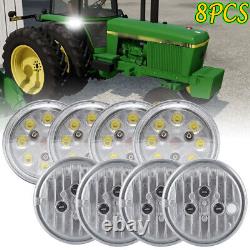 For John Deere Tractors 4055, 4255, 4455 8X Round LED Fender Work Light RE336111