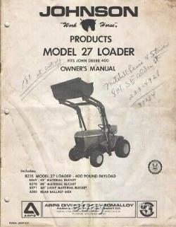 Garden tractor loader cyl kit Johnson 14(2 cyl opt), 27, Kubota B219, Deere 20