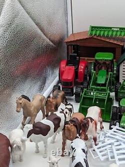 Huge Lot New Ray Ertl John Deere Equipment Buildings Farm Animals And Fencing