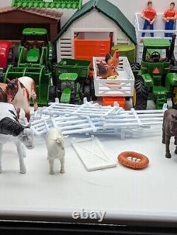 Huge Lot New Ray Ertl John Deere Equipment Buildings Farm Animals And Fencing