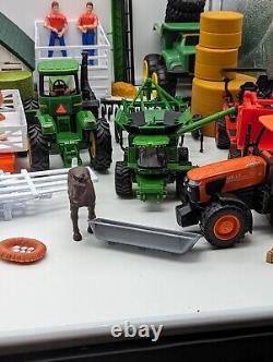 Huge Lot New Ray Ertl John Deere Equipment Buildings Farm Animals And Fencing