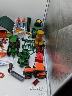 Huge Lot New Ray Ertl John Deere Equipment Buildings Farm Animals And Fencing