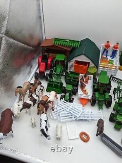 Huge Lot New Ray Ertl John Deere Equipment Buildings Farm Animals And Fencing