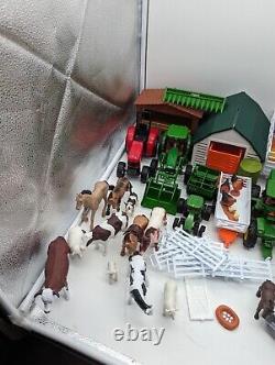 Huge Lot New Ray Ertl John Deere Equipment Buildings Farm Animals And Fencing