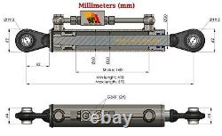 Hydraulic top link cat. 1-1 with locking block 410-570 mm with 2 x hose