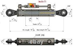 Hydraulic top link cat. 1-1 with locking block 410-570 mm with 2 x hose