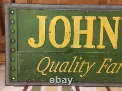 JOHN DEERE Metal Sign Farm Barn Vintage Style Industrial Tractor 30 x 9 Decor