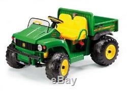 John Deere 12V Gator HPX Kids Electric Tractor Two Seater Green/Yellow Peg