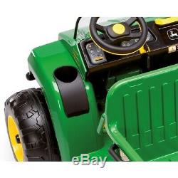 John Deere 12V Gator HPX Kids Electric Tractor Two Seater Green/Yellow Peg