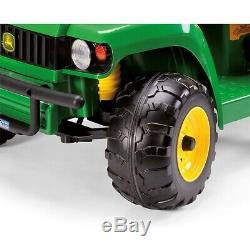 John Deere 12V Gator HPX Kids Electric Tractor Two Seater Green/Yellow Peg