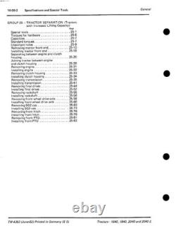 John Deere 1640, 1840, 2040, 2040S Tractor Service Manual Repair Shop Technical