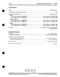 John Deere 1640, 1840, 2040, 2040S Tractor Service Manual Repair Shop Technical