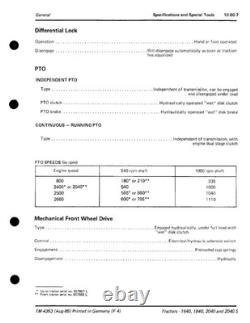 John Deere 1640, 1840, 2040, 2040S Tractor Service Manual Repair Shop Technical