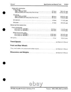 John Deere 1640, 1840, 2040, 2040S Tractor Service Manual Repair Shop Technical