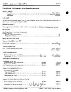 John Deere 1640, 1840, 2040, 2040S Tractor Service Manual Repair Shop Technical