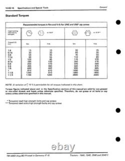 John Deere 1640, 1840, 2040, 2040S Tractor Service Manual Repair Shop Technical