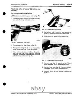 John Deere 1640, 1840, 2040, 2040S Tractor Service Manual Repair Shop Technical