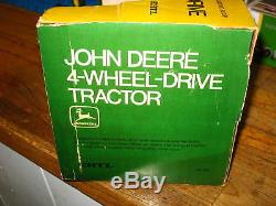 John Deere 1 Hole 7020 7520 4wd Tractor Nib Ertl Htf Rare Green Yellow Box 1970s