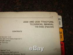 John Deere 2350 2550 Tractors Technical Service Repair Manual Tm-4403 Oem 1984