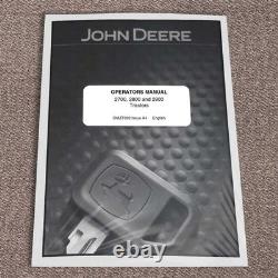 John Deere 2700, 2800, & 2900 Tractor Owners Operators Manual OMZT002