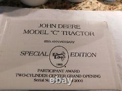 John Deere 2 Cyl. Club 4 tractor set Model C, Model P, GP show and GP Award
