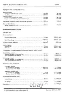 John Deere 3040, 3140 Tractor Service Manual Repair Shop Technical Book
