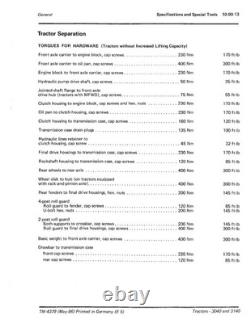 John Deere 3040, 3140 Tractor Service Manual Repair Shop Technical Book