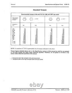 John Deere 3040, 3140 Tractor Service Manual Repair Shop Technical Book