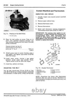 John Deere 3040, 3140 Tractor Service Manual Repair Shop Technical Book