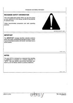 John Deere 4050, 4250, 4450, 4650, 4850 Tractor Service Manual Repair Shop Book